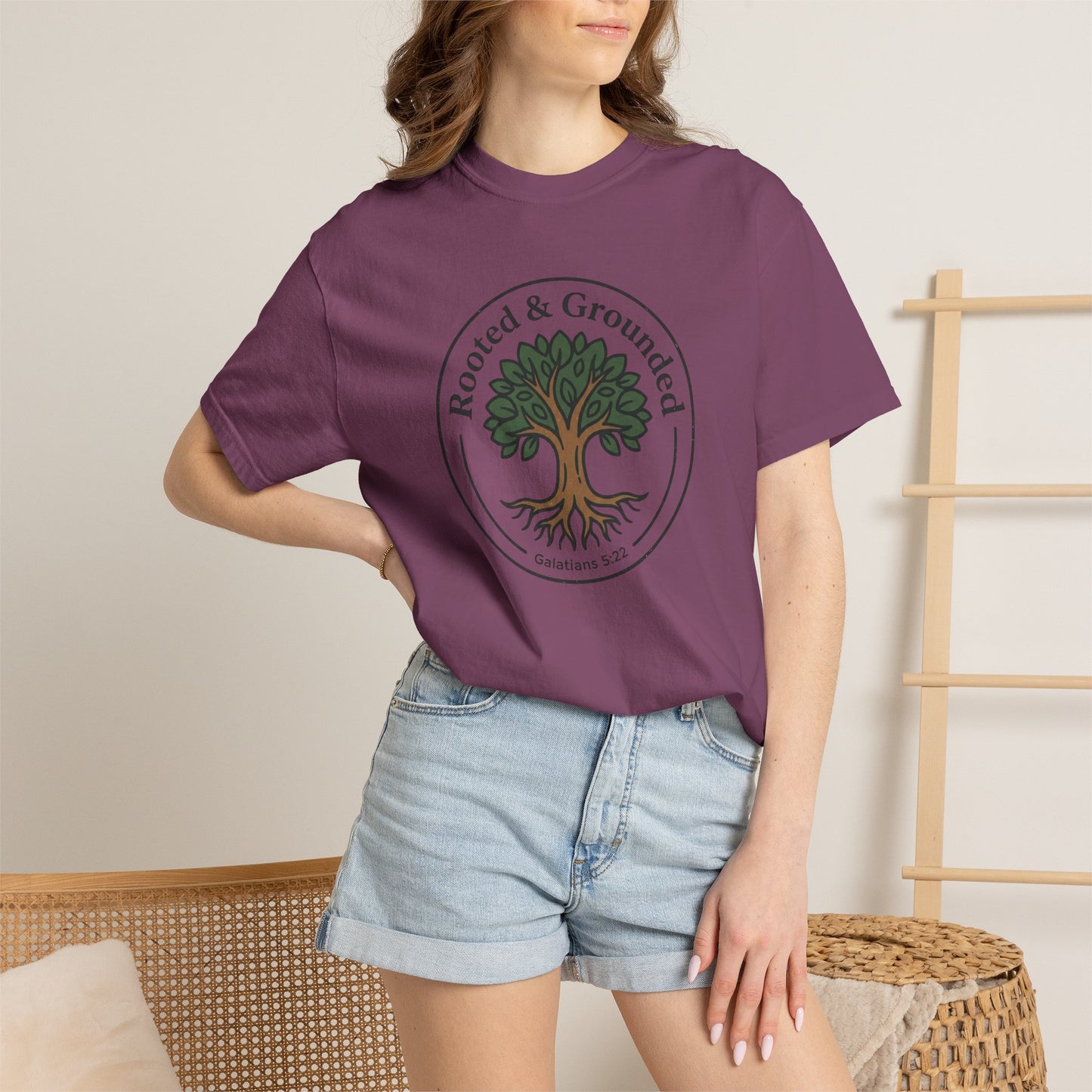 Rooted & Grounded Tree T-Shirt — Faith-Inspired Nature Tee