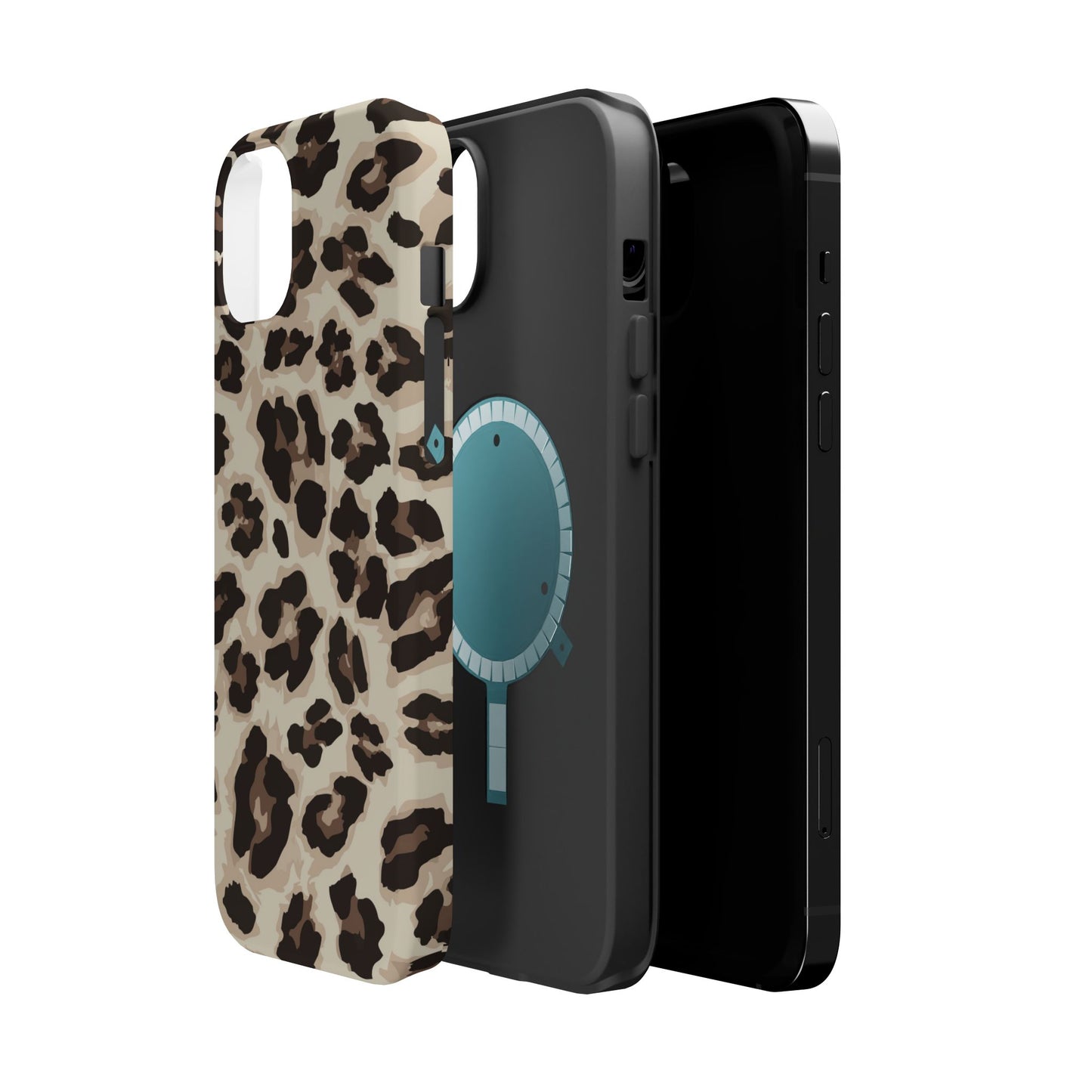 Leopard Print Magnetic Impact Phone Case — Shockproof, Stylish Protection