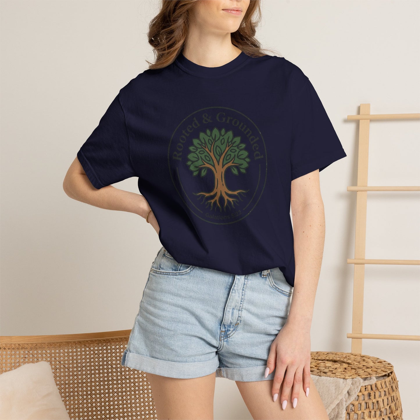 Rooted & Grounded Tree T-Shirt — Faith-Inspired Nature Tee