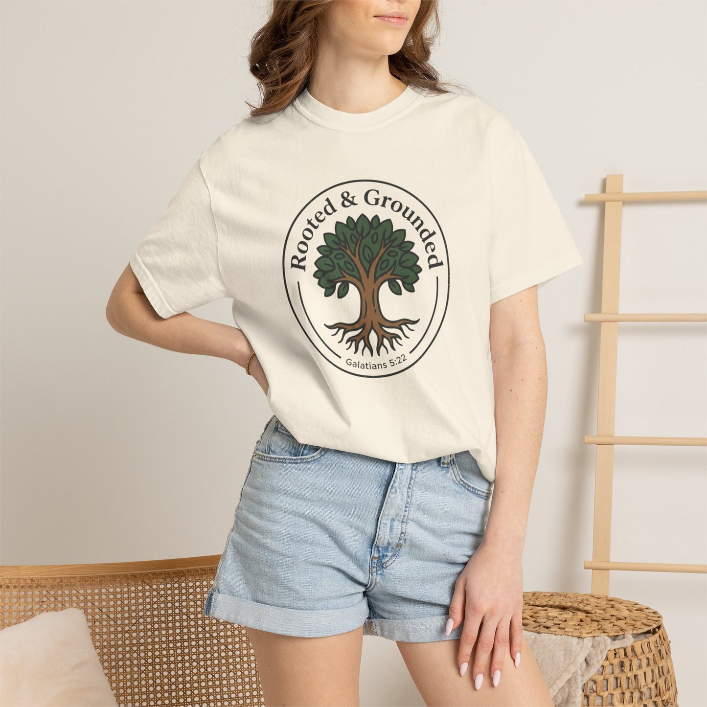 Rooted & Grounded Tree T-Shirt — Faith-Inspired Nature Tee