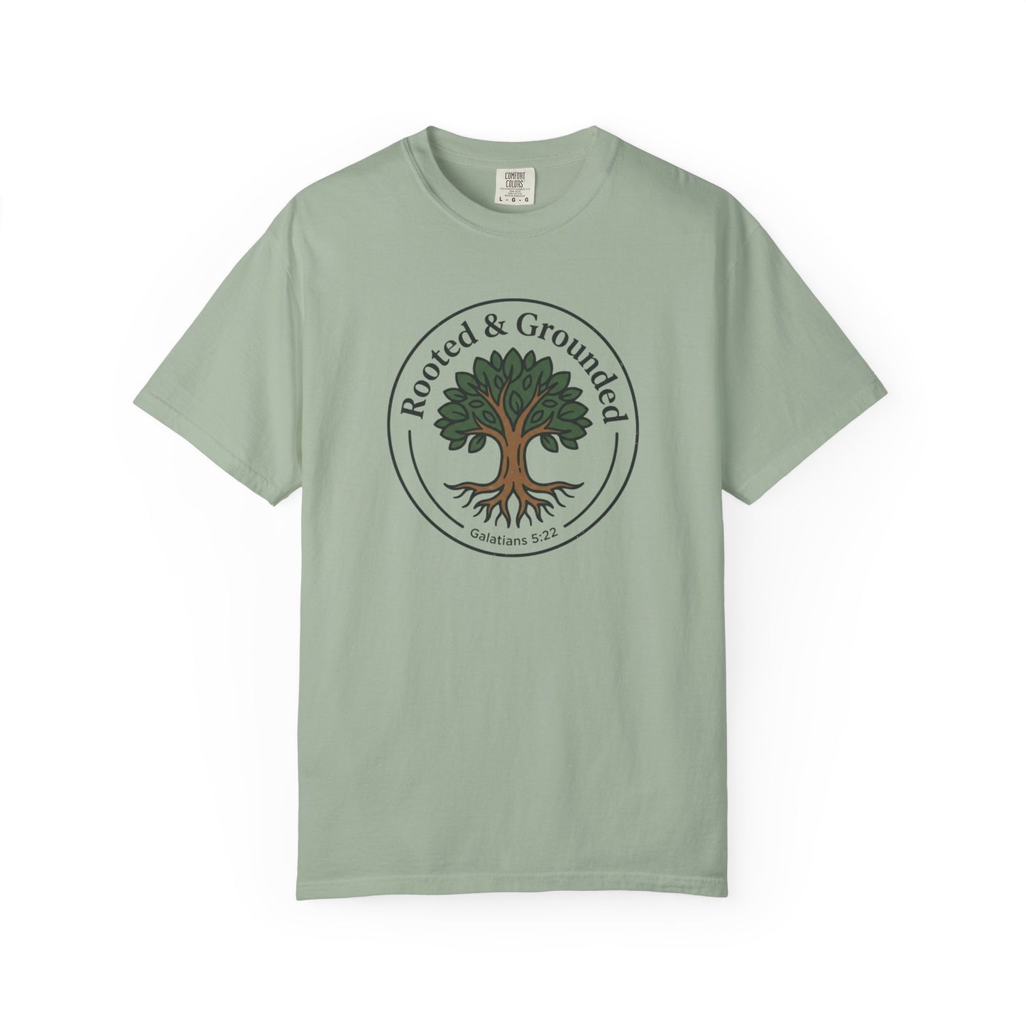 Rooted & Grounded Tree T-Shirt — Faith-Inspired Nature Tee