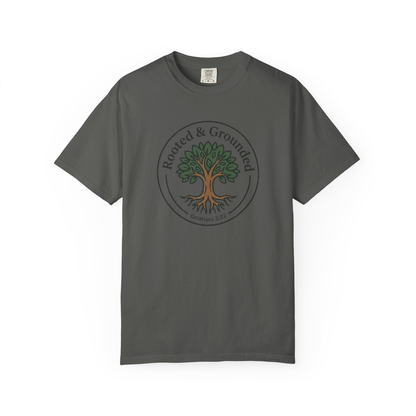 Rooted & Grounded Tree T-Shirt — Faith-Inspired Nature Tee