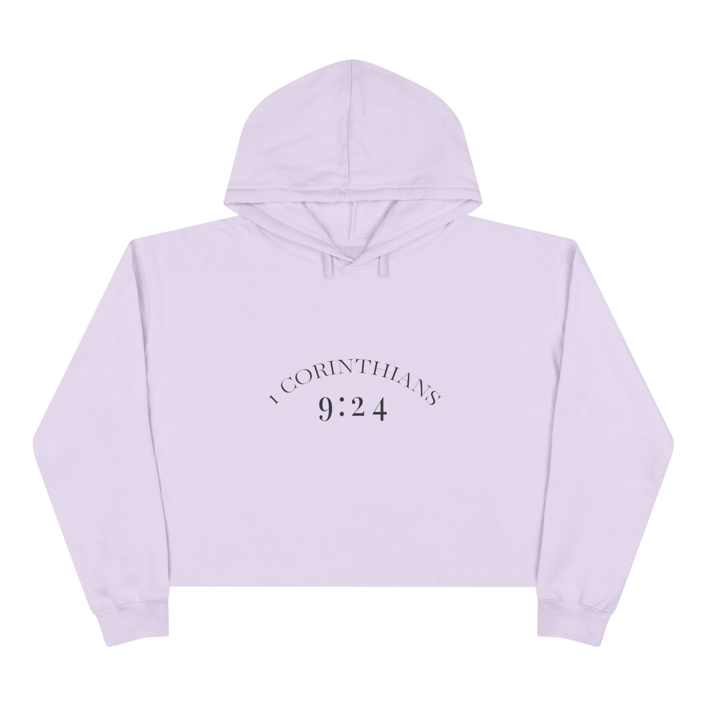 Crop Hoodie — 1 Corinthians 9:24 ‘Run to Win’ Minimal Christian Crop Hoodie