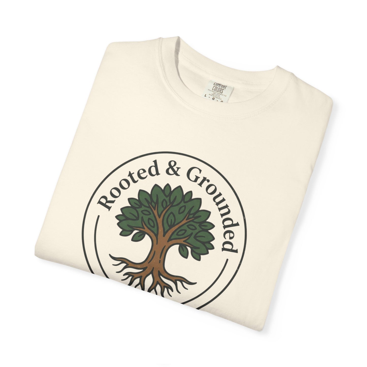 Rooted & Grounded Tree T-Shirt — Faith-Inspired Nature Tee