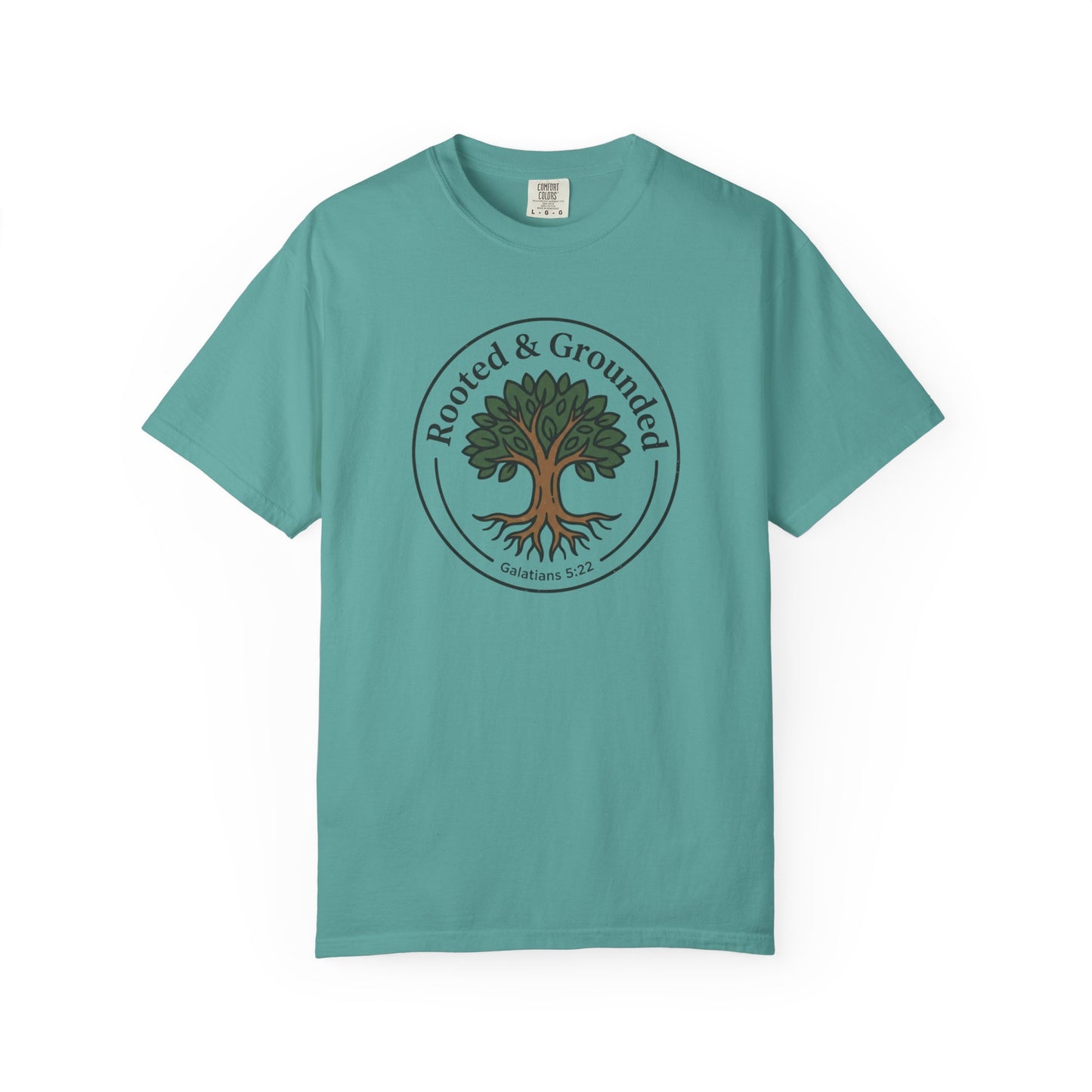 Rooted & Grounded Tree T-Shirt — Faith-Inspired Nature Tee