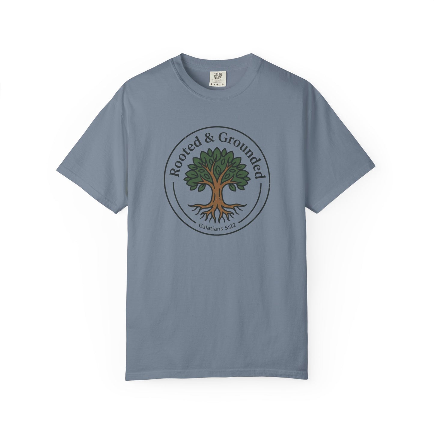 Rooted & Grounded Tree T-Shirt — Faith-Inspired Nature Tee
