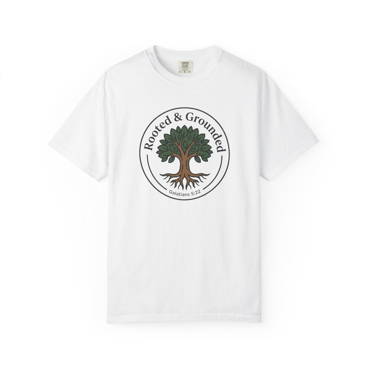 Rooted & Grounded Tree T-Shirt — Faith-Inspired Nature Tee