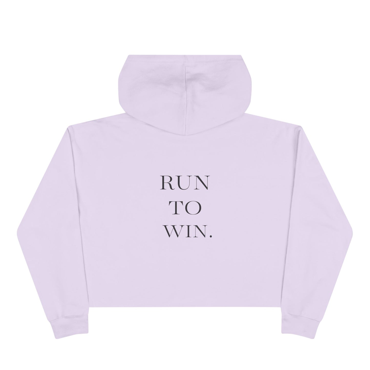 Crop Hoodie — 1 Corinthians 9:24 ‘Run to Win’ Minimal Christian Crop Hoodie