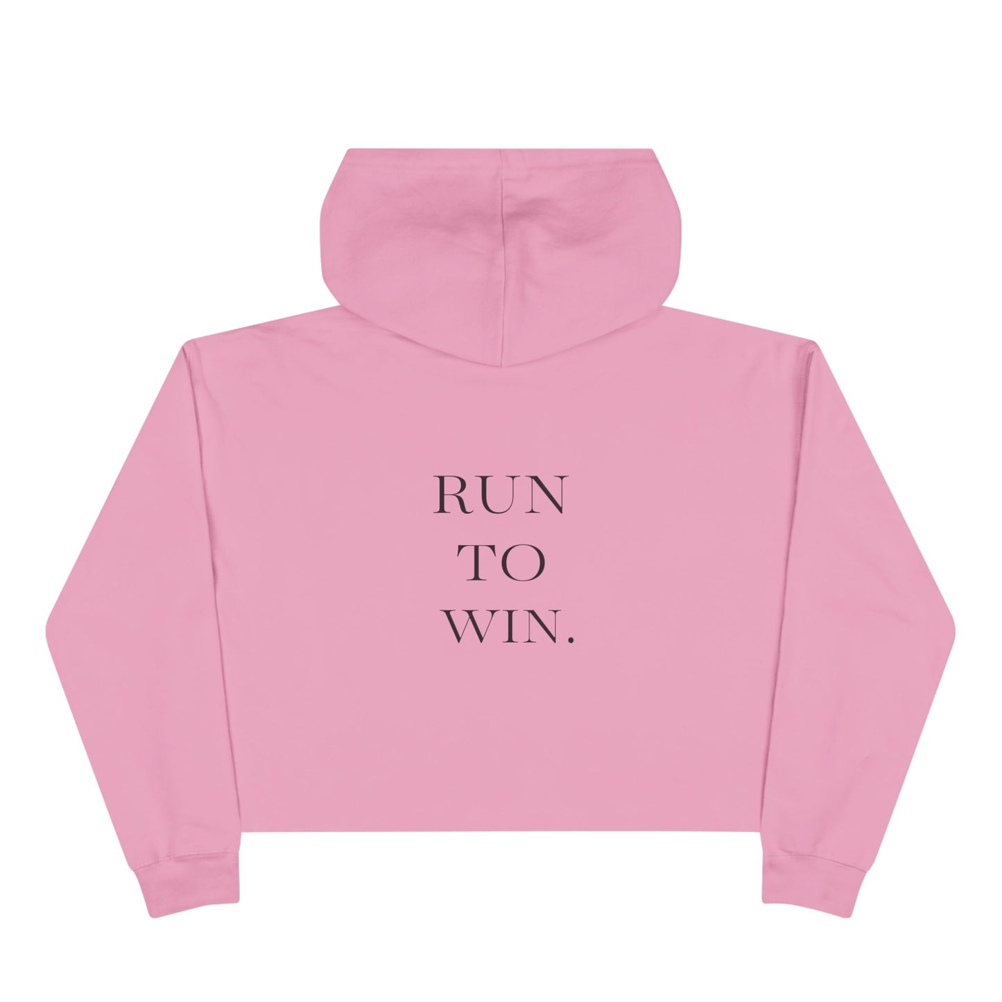 Crop Hoodie — 1 Corinthians 9:24 ‘Run to Win’ Minimal Christian Crop Hoodie