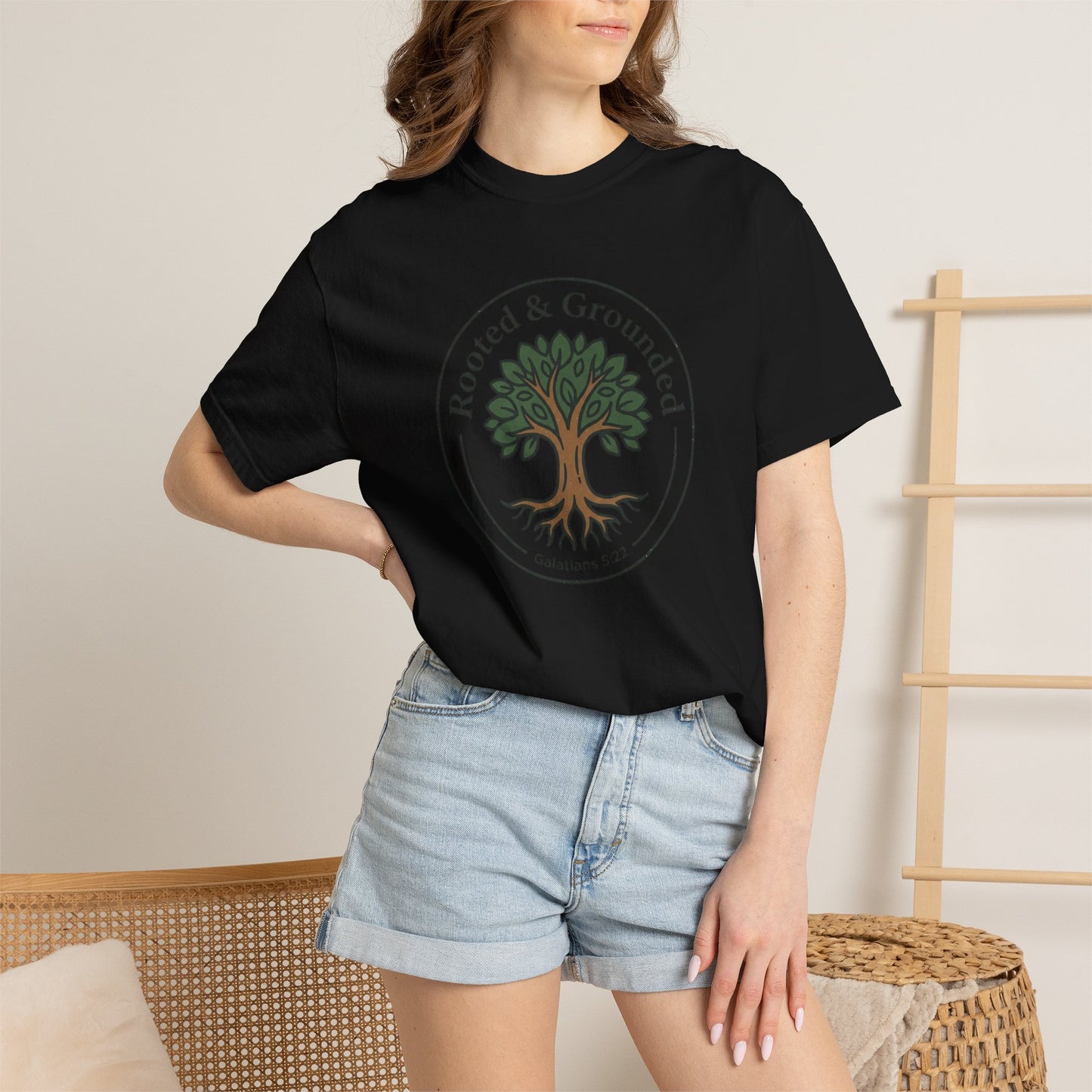 Rooted & Grounded Tree T-Shirt — Faith-Inspired Nature Tee