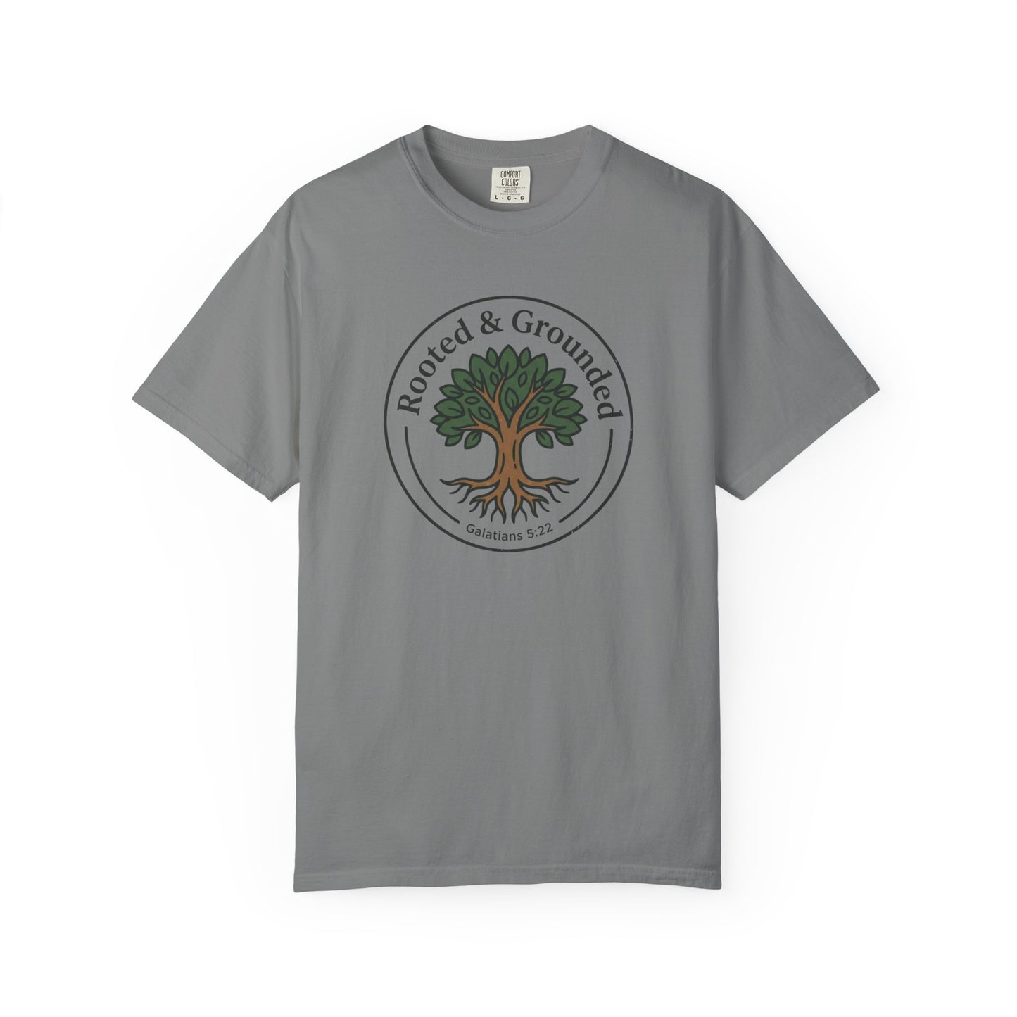 Rooted & Grounded Tree T-Shirt — Faith-Inspired Nature Tee