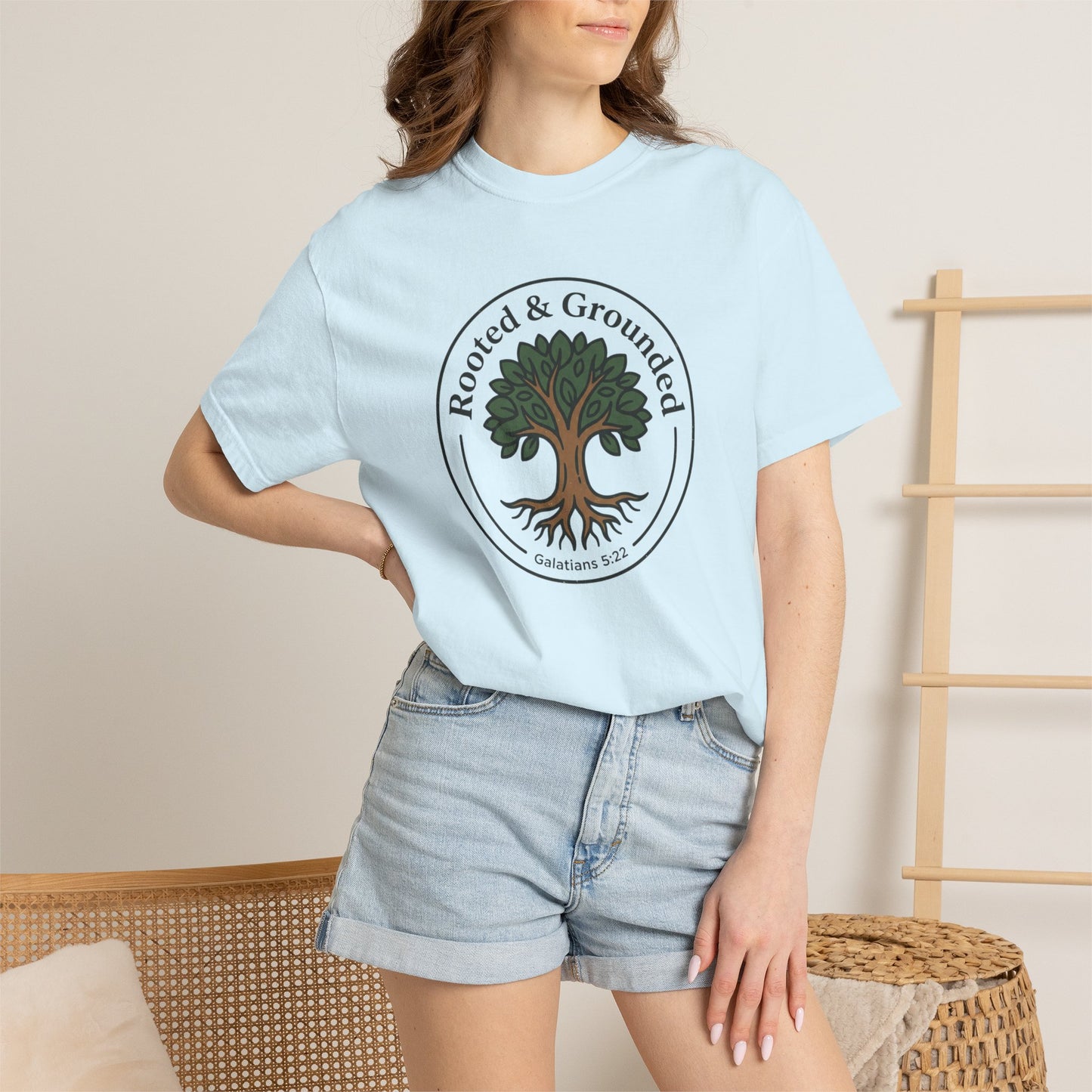 Rooted & Grounded Tree T-Shirt — Faith-Inspired Nature Tee