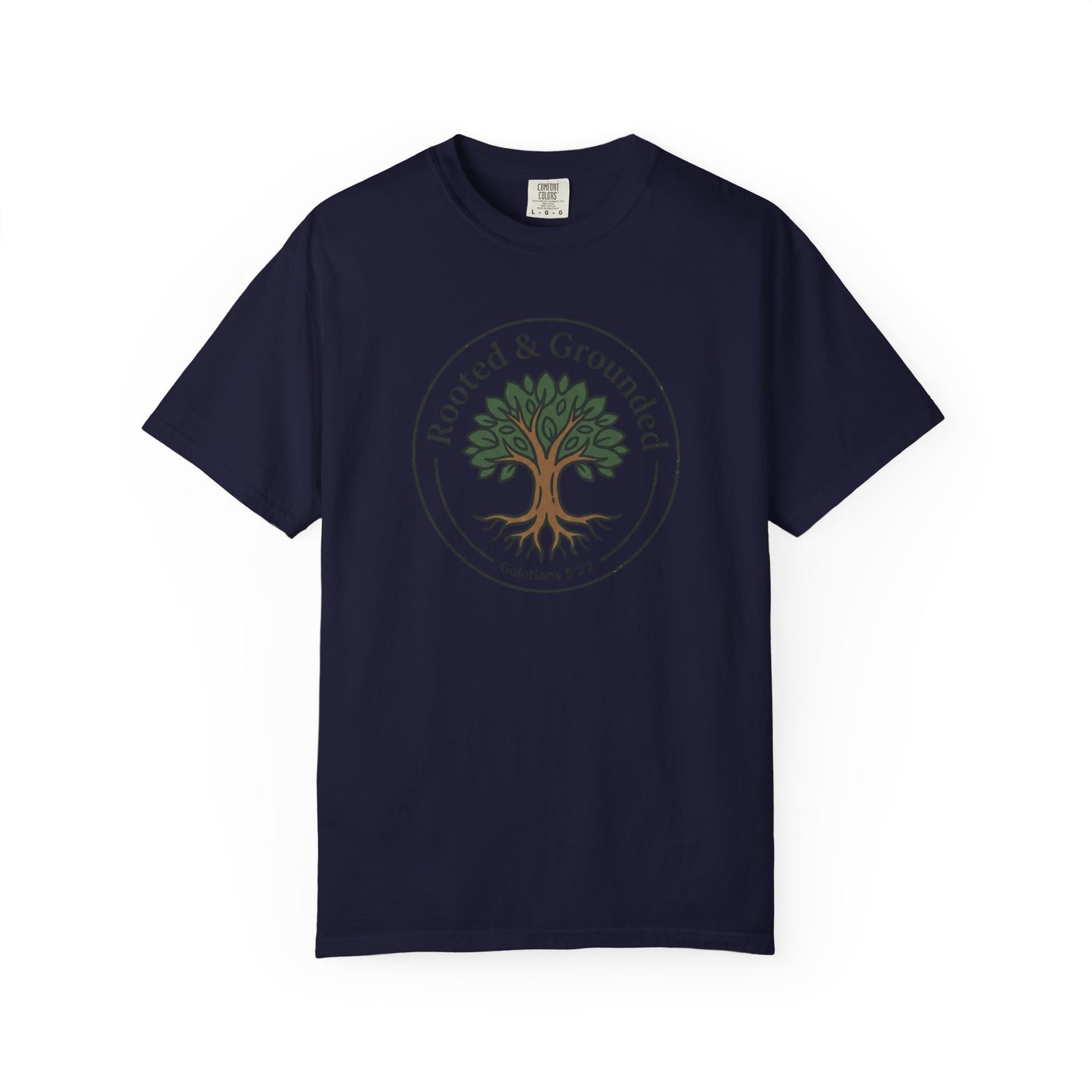 Rooted & Grounded Tree T-Shirt — Faith-Inspired Nature Tee