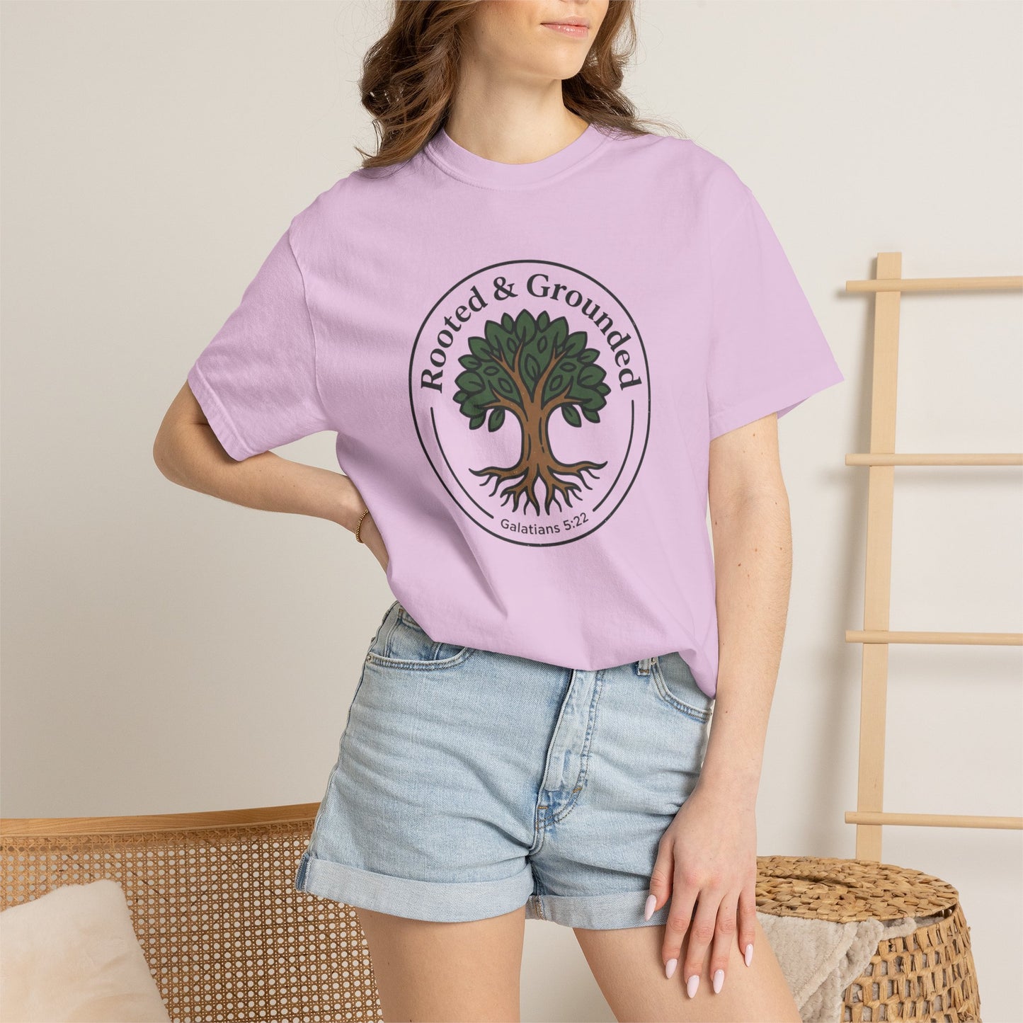 Rooted & Grounded Tree T-Shirt — Faith-Inspired Nature Tee