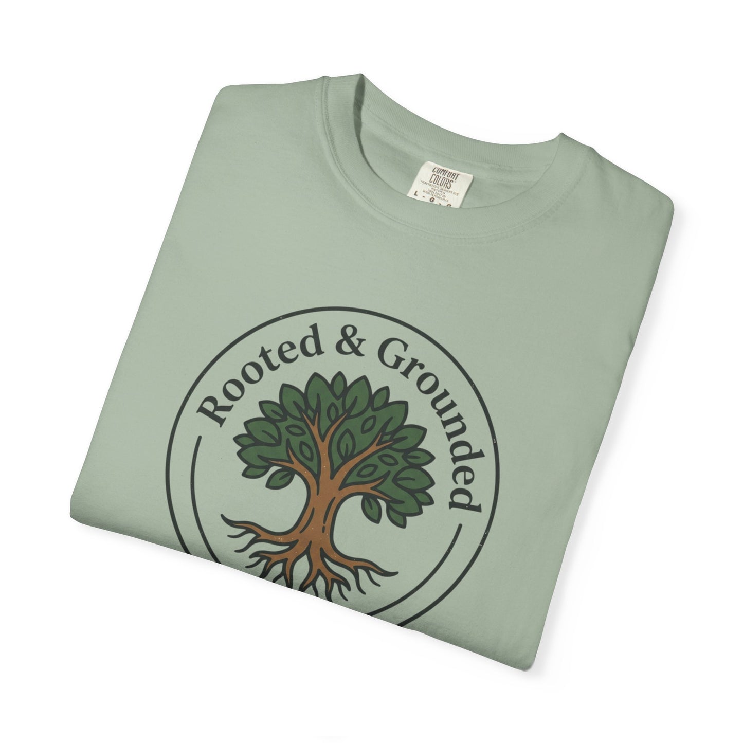 Rooted & Grounded Tree T-Shirt — Faith-Inspired Nature Tee