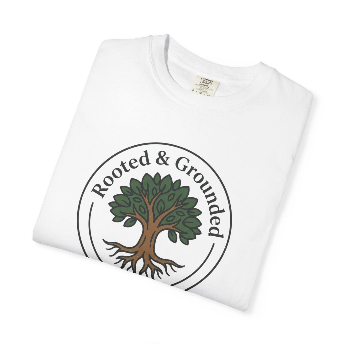 Rooted & Grounded Tree T-Shirt — Faith-Inspired Nature Tee