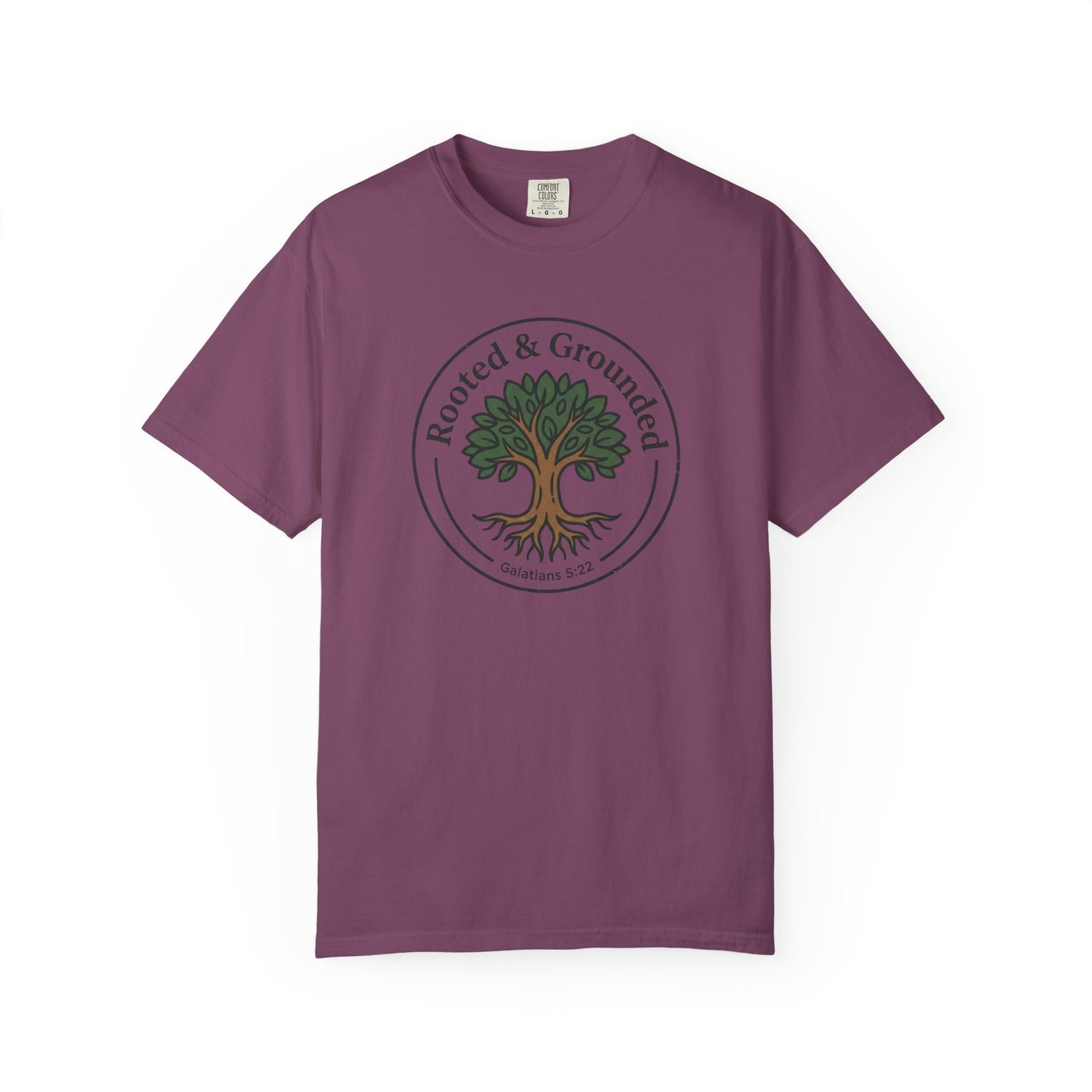 Rooted & Grounded Tree T-Shirt — Faith-Inspired Nature Tee