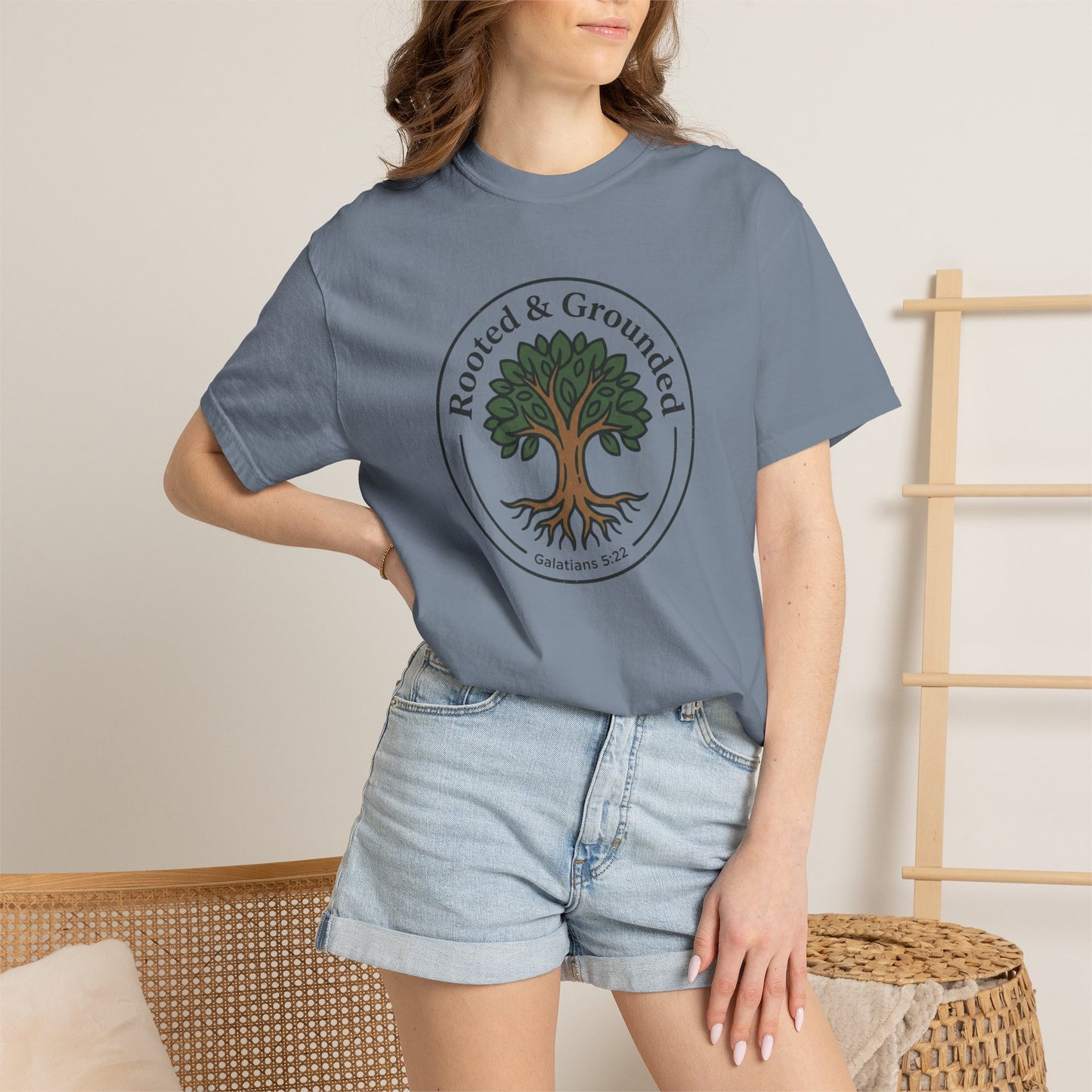 Rooted & Grounded Tree T-Shirt — Faith-Inspired Nature Tee