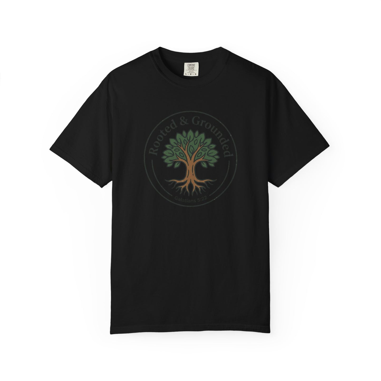 Rooted & Grounded Tree T-Shirt — Faith-Inspired Nature Tee