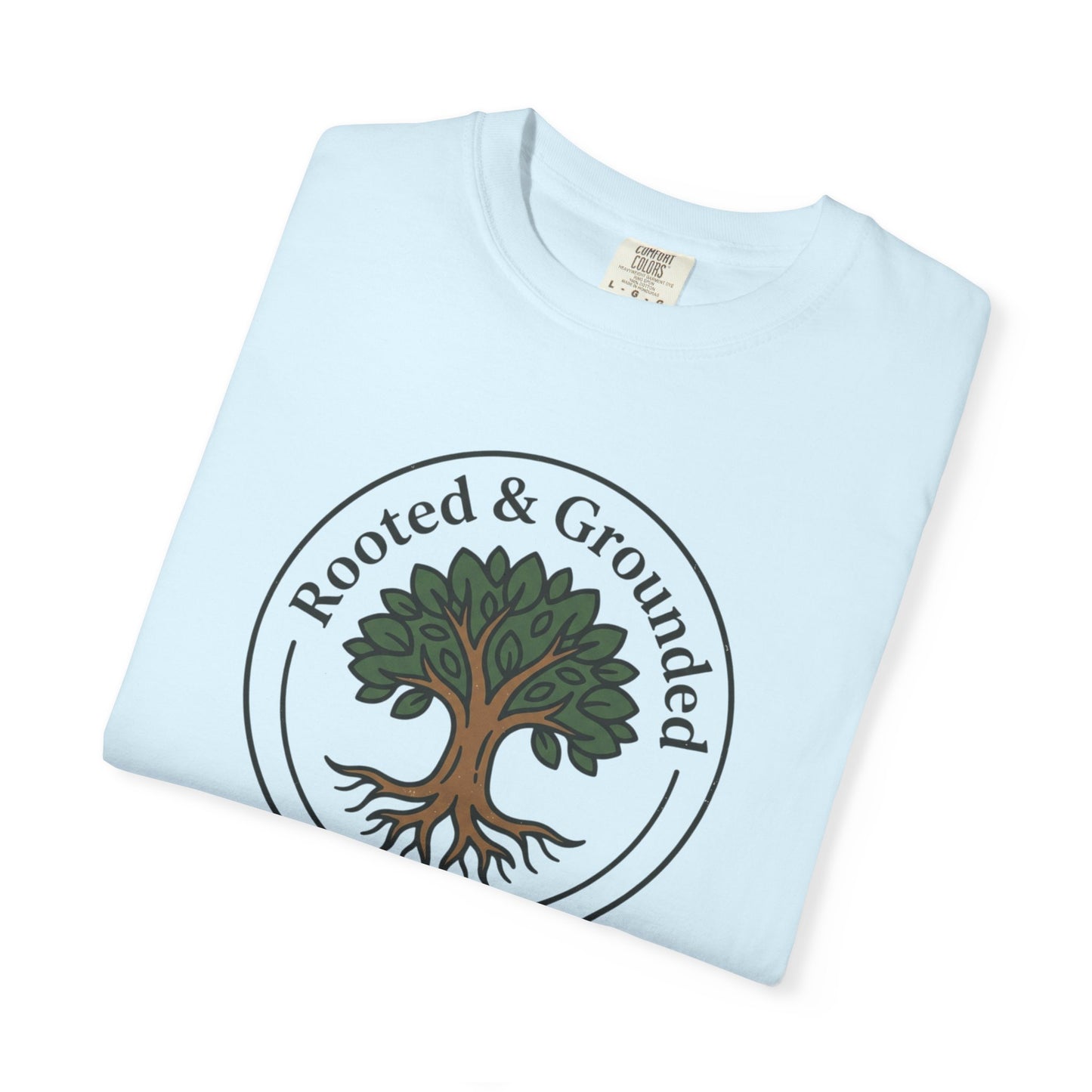 Rooted & Grounded Tree T-Shirt — Faith-Inspired Nature Tee