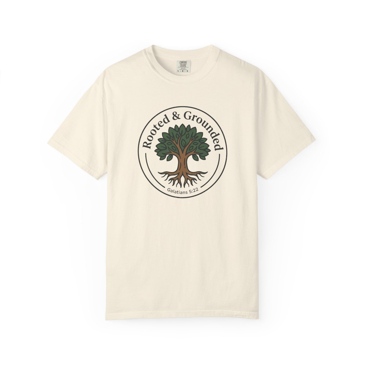 Rooted & Grounded Tree T-Shirt — Faith-Inspired Nature Tee