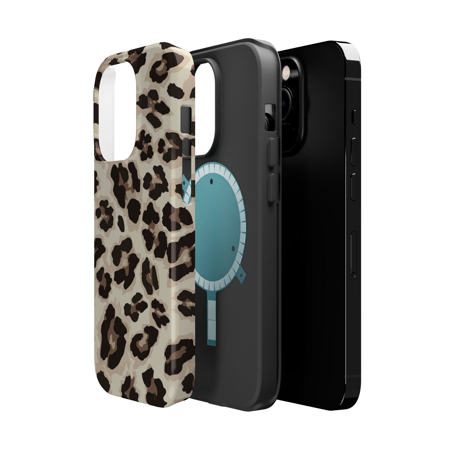 Leopard Print Magnetic Impact Phone Case — Shockproof, Stylish Protection