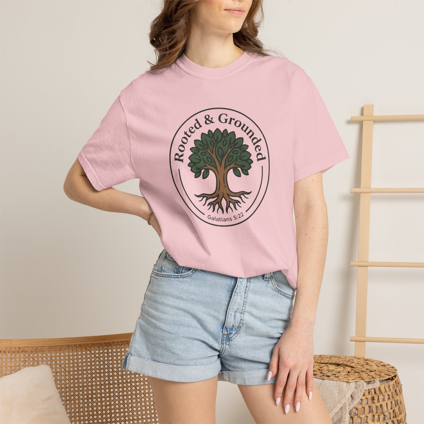 Rooted & Grounded Tree T-Shirt — Faith-Inspired Nature Tee