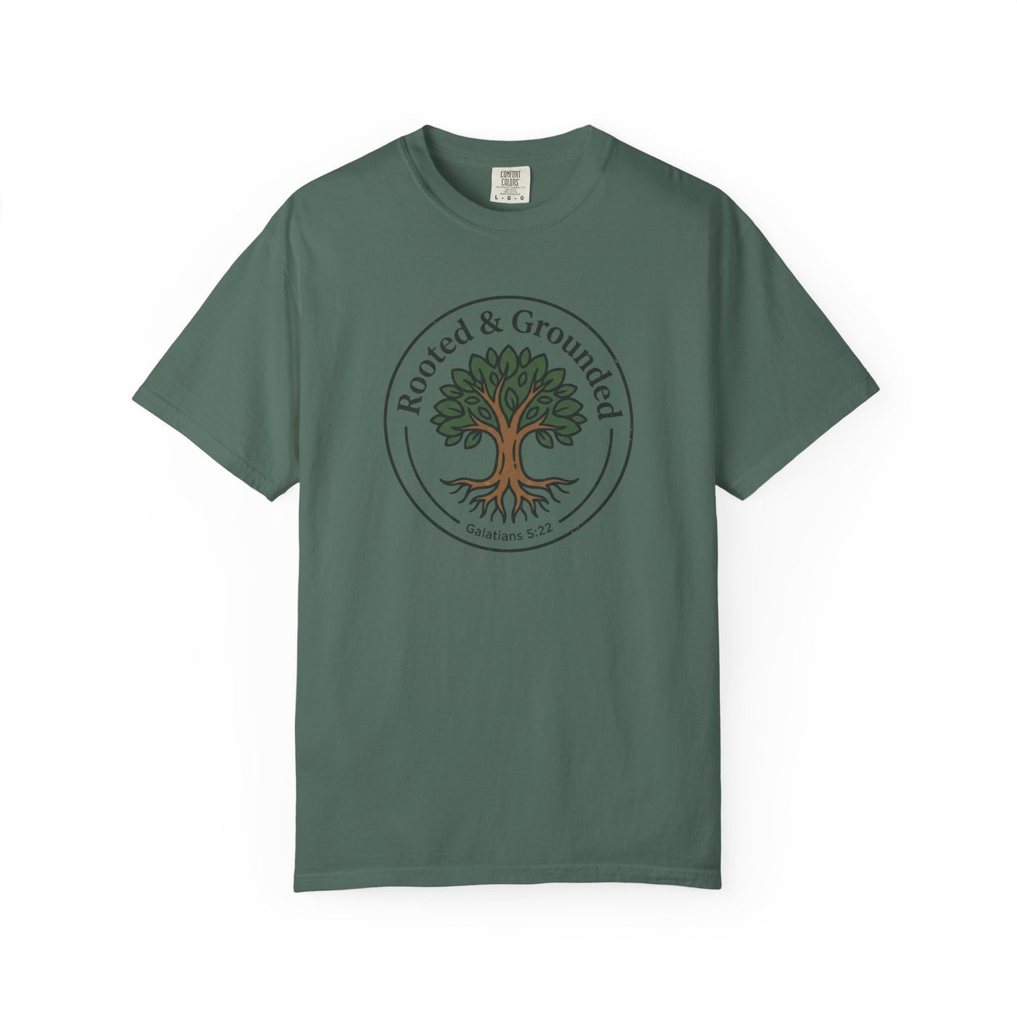 Rooted & Grounded Tree T-Shirt — Faith-Inspired Nature Tee