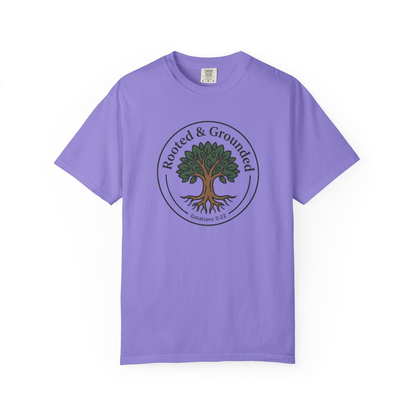Rooted & Grounded Tree T-Shirt — Faith-Inspired Nature Tee