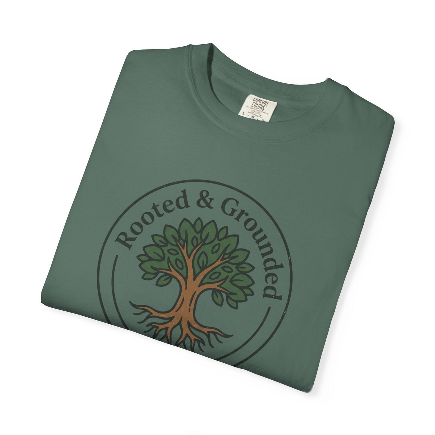 Rooted & Grounded Tree T-Shirt — Faith-Inspired Nature Tee