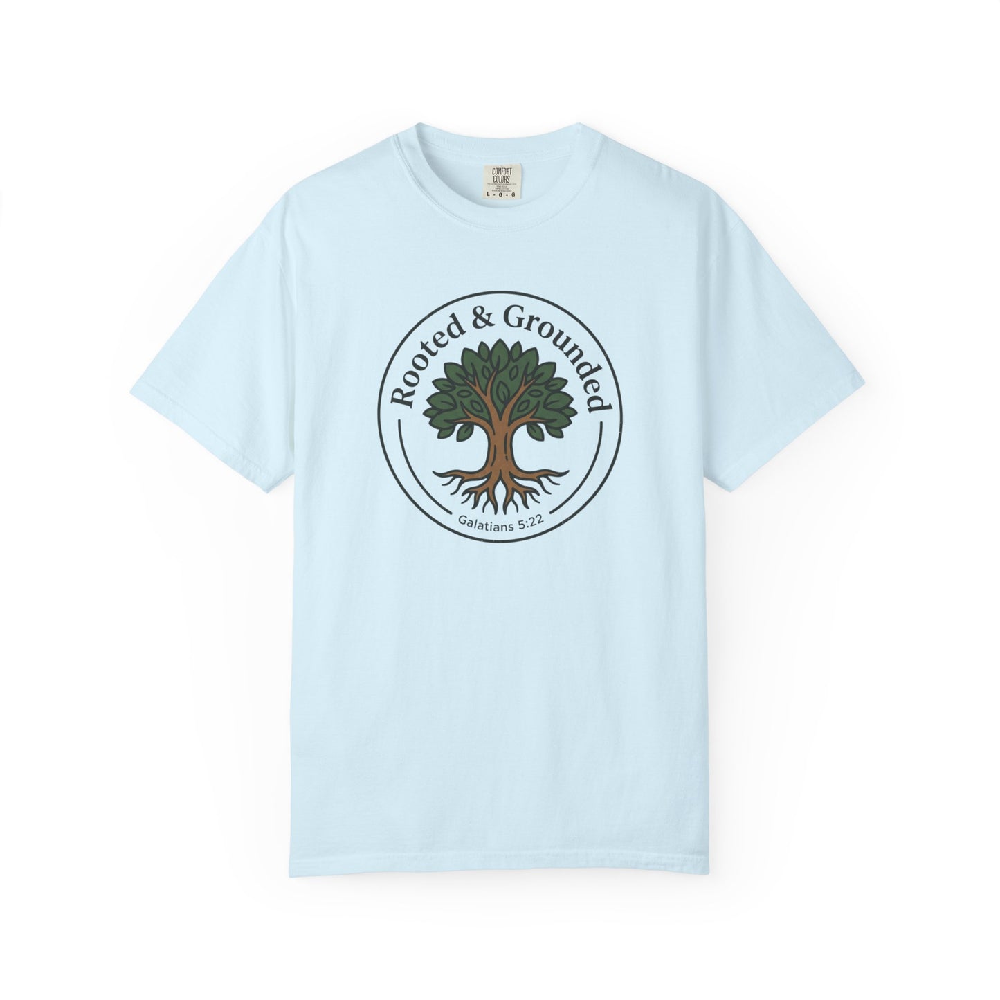 Rooted & Grounded Tree T-Shirt — Faith-Inspired Nature Tee