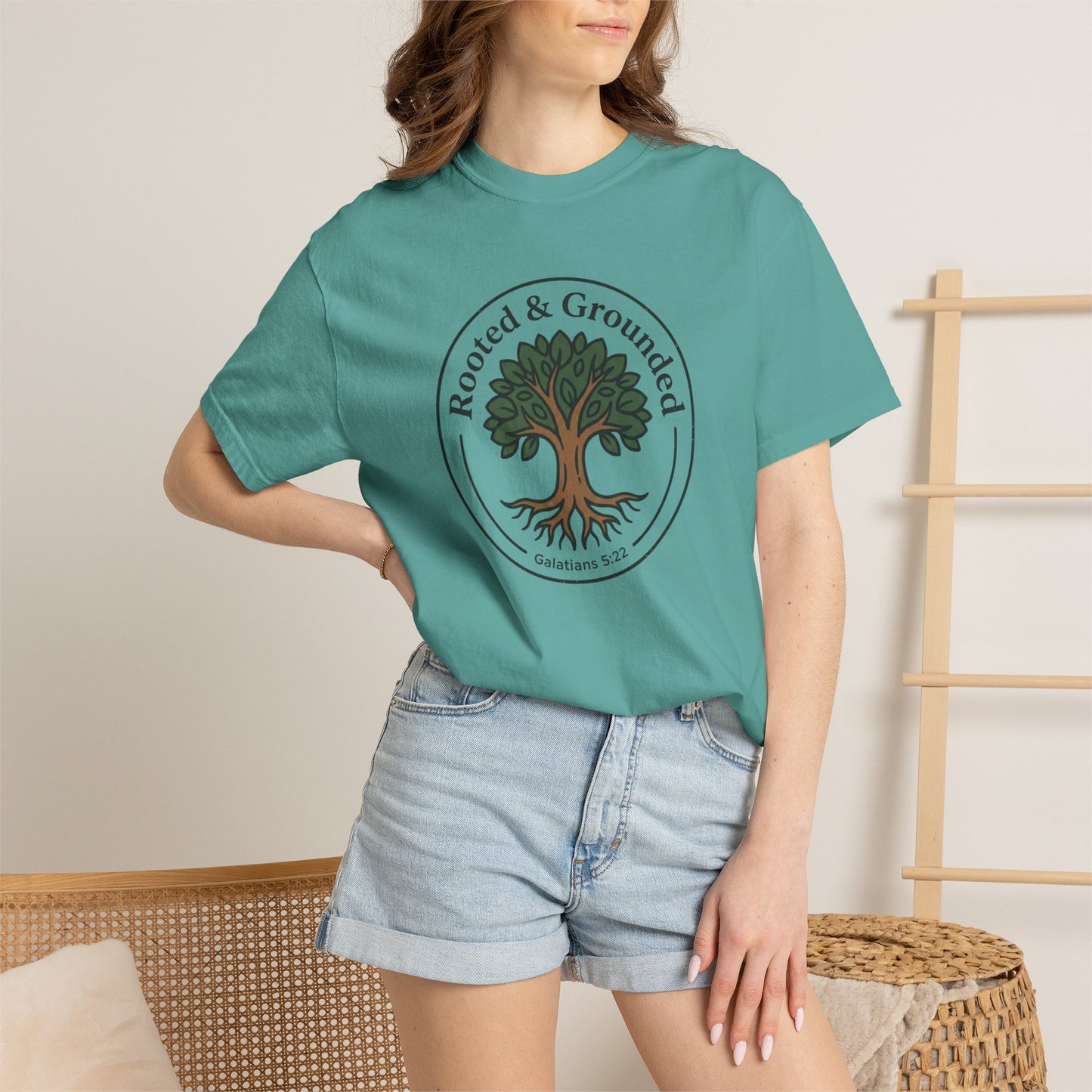Rooted & Grounded Tree T-Shirt — Faith-Inspired Nature Tee