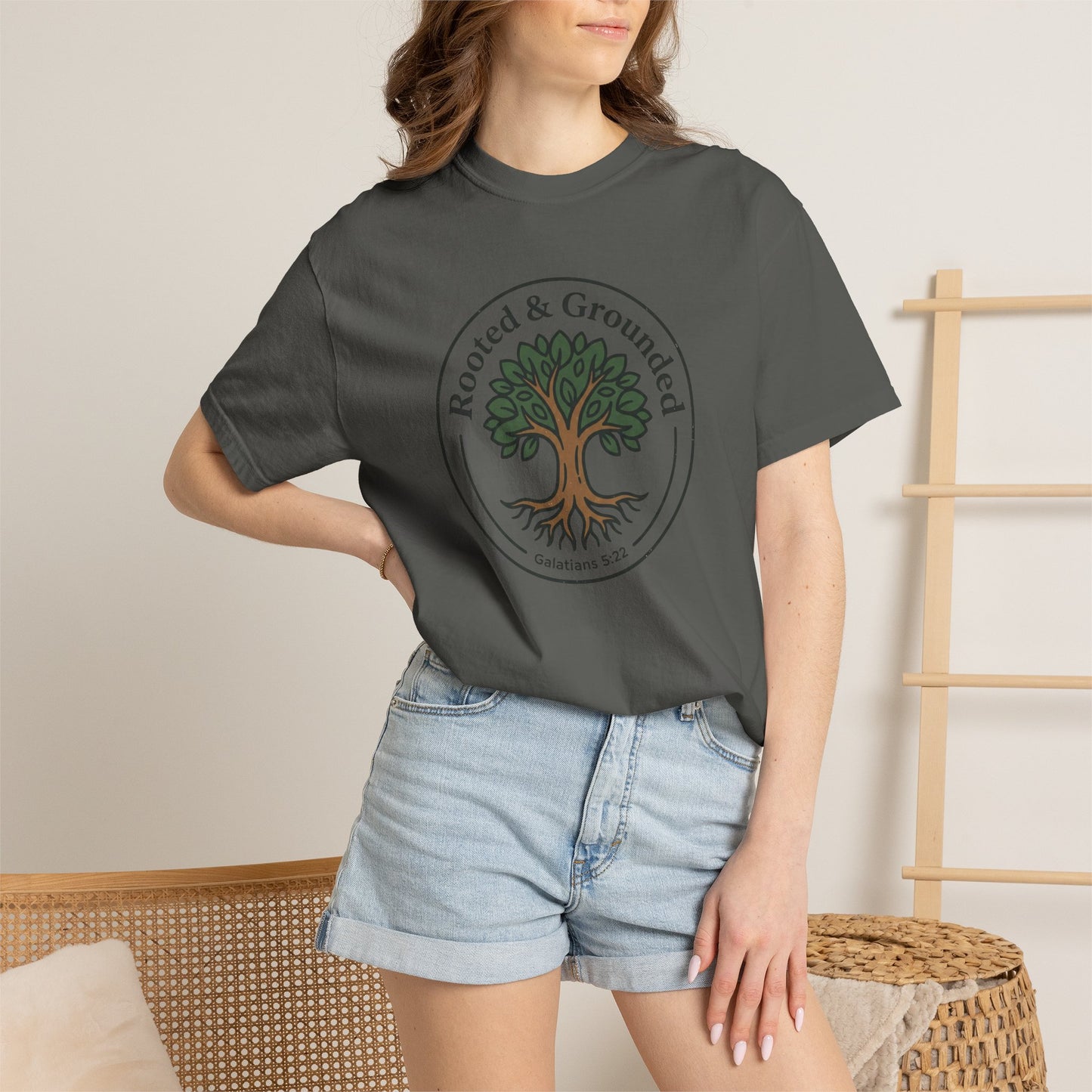 Rooted & Grounded Tree T-Shirt — Faith-Inspired Nature Tee
