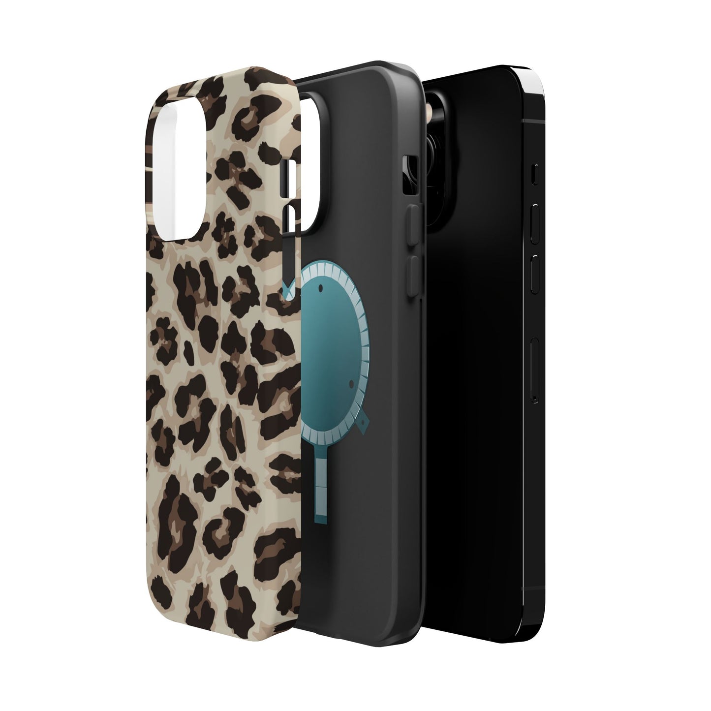Leopard Print Magnetic Impact Phone Case — Shockproof, Stylish Protection