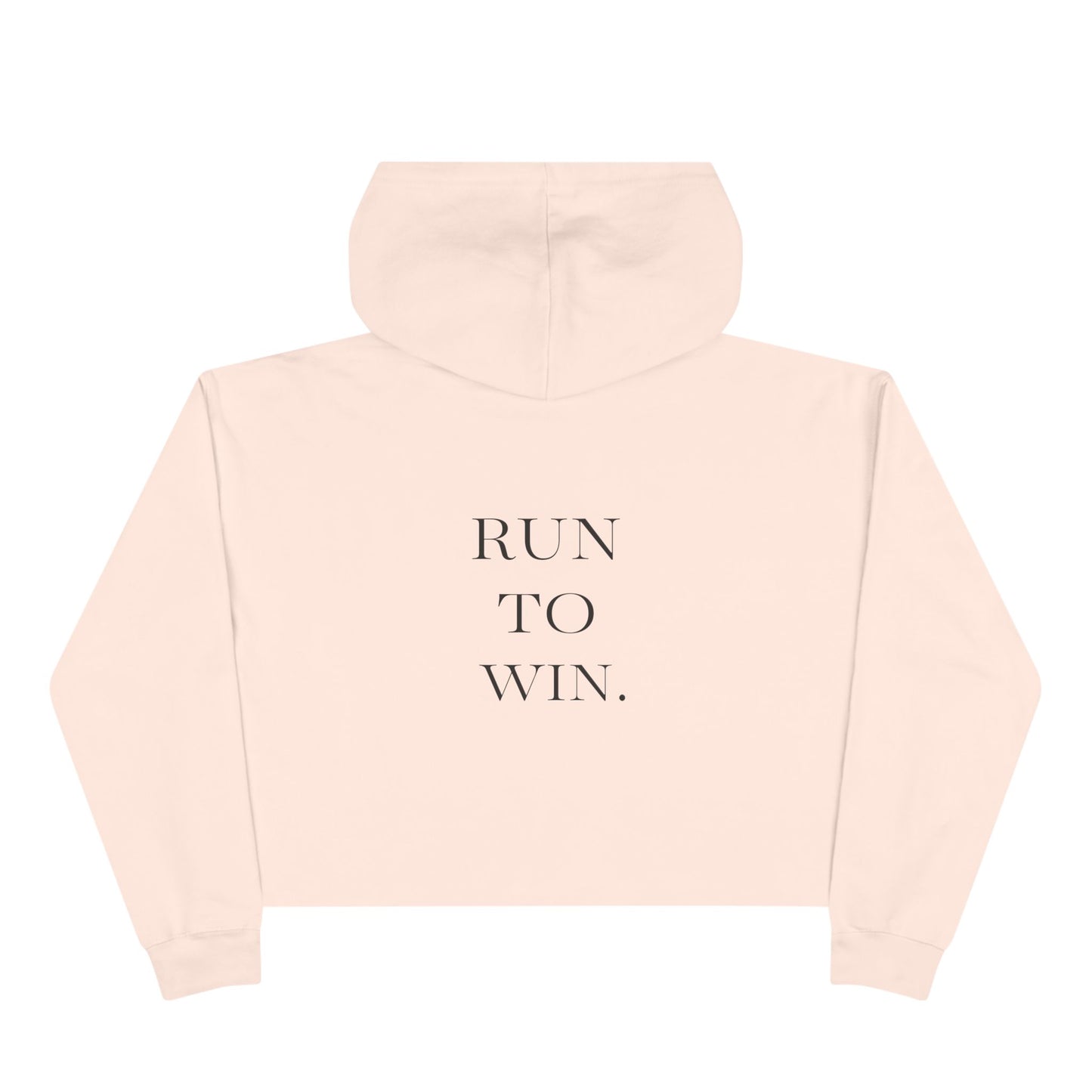 Crop Hoodie — 1 Corinthians 9:24 ‘Run to Win’ Minimal Christian Crop Hoodie